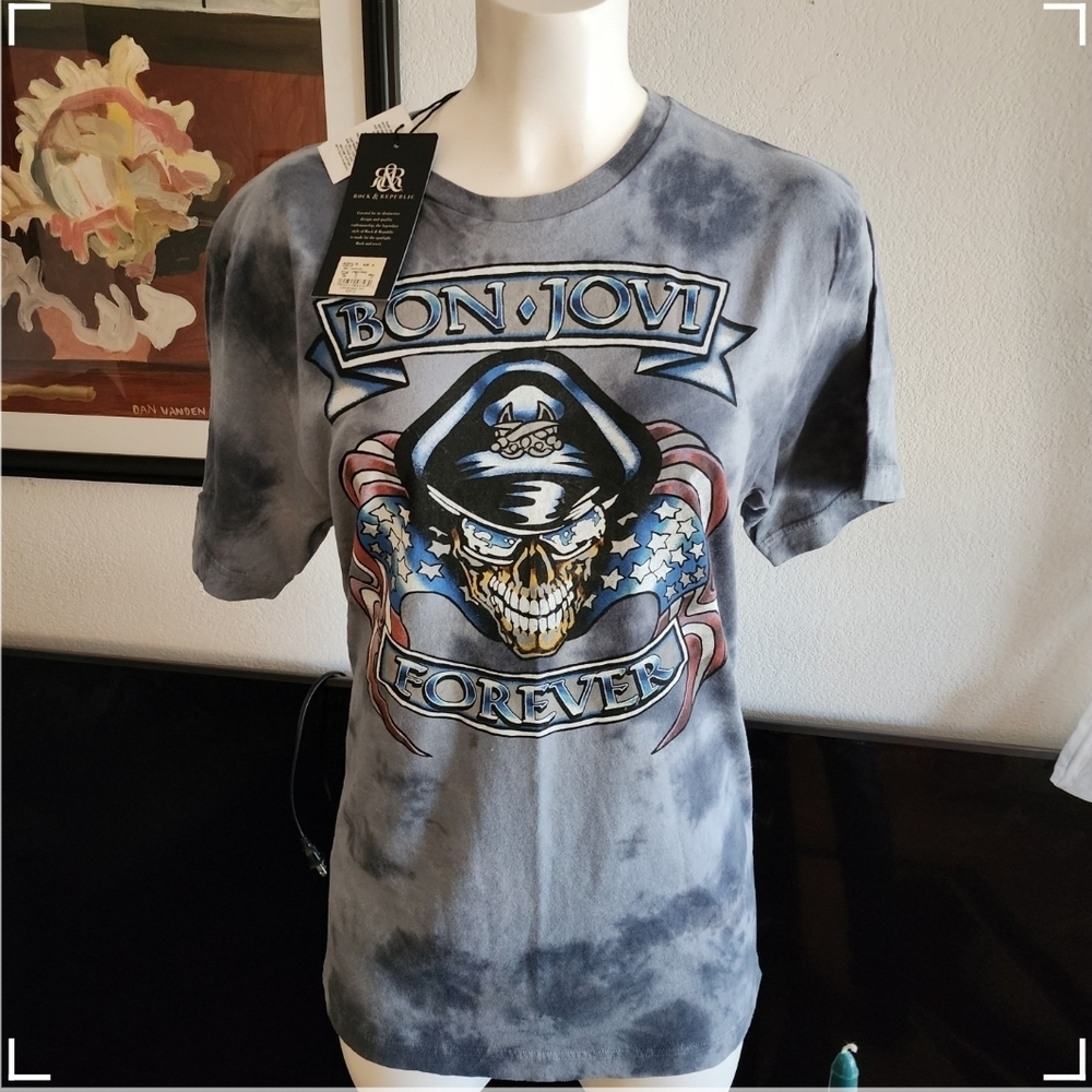 Bon Jovi Forever Rock & Republic T-Shirt - Grey Sz M